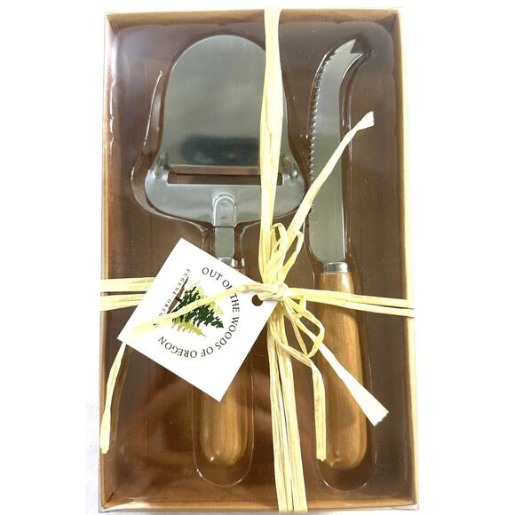 Out of the Woods of Oregon Cheese Knife Cheese Planer Set Stainless Steel Blades - Picture 1 of 4